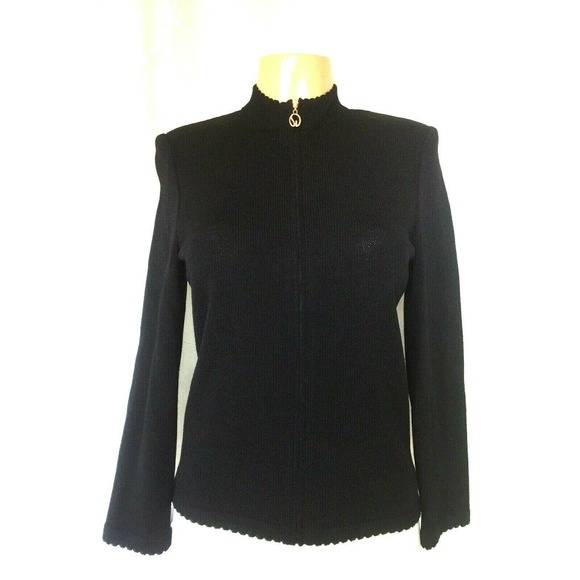 St John Basics Santana Knit Jacket Sweater Blazer - Picture 1 of 6